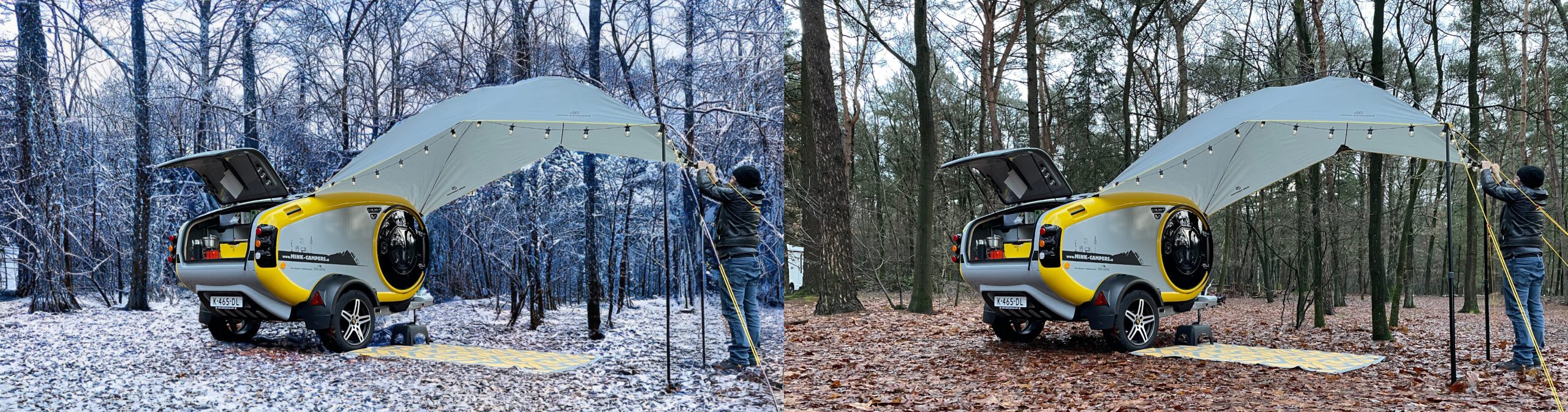 Man_hangt_lampjes_aan_luifel_van_de_MINK_herfst_en_winter